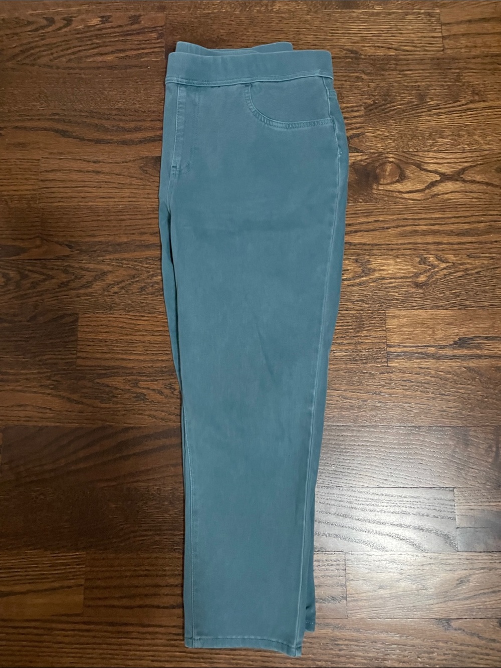 Women’s Slim Stretch Pull On Pants in Teal/Green